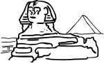 Sphinx egypt freehand drawings
