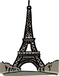 Eiffel tower paris france freehand drawings