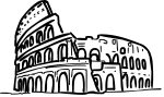 Coliseum rome italy freehand drawings