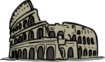 Coliseum rome italy freehand drawings