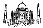 Taj mahal agra india freehand drawings