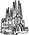 Sagrada familia barcelona spain freehand drawings