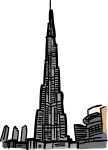 Burj khalifa dubai freehand drawings