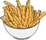 Sweet Potatoes Fries freehand drawings