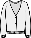 Fine knit cardigan women freehand drawings