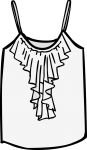 Frilled top women freehand drawings