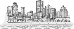 Montreal Skyline freehand drawings
