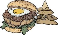 Egg Bacon BurgerFreehand Image