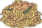 Pasta Fresh Spaghetti freehand drawings