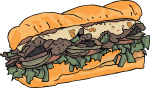 Steak cheese Sub freehand drawings