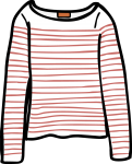 Striped top women freehand drawings