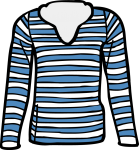 Striped top women freehand drawings