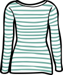 Striped top women freehand drawings