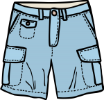 Cargo shorts men freehand drawings