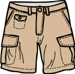 Cargo shorts men freehand drawings