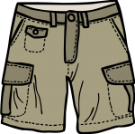 Cargo shorts men freehand drawings