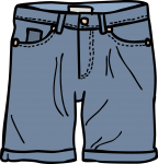 Denim shorts men freehand drawings