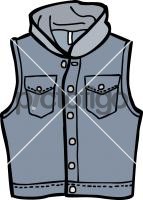 Hooded denim waistcoat men