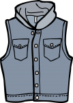 Hooded denim waistcoat men freehand drawings