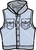 Hooded denim waistcoat menFreehand Image