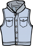 Hooded denim waistcoat men