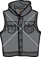 Hooded denim waistcoat men