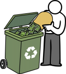 Recycle bin freehand drawings