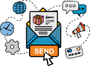 Email marketing freehand drawings