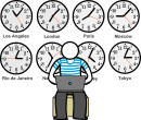 Time zones freehand drawings