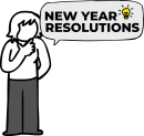 New Year Resolutions freehand drawings