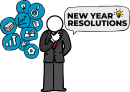 New Year Resolutions freehand drawings