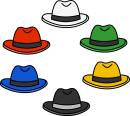 Six thinking hats freehand drawings