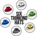 Six thinking hats freehand drawings