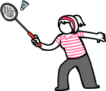 Badminton freehand drawings