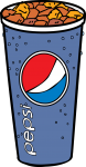 Pepsi Glass freehand drawings