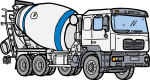 Cement Mixer freehand drawings