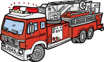 Fire Engine freehand drawings