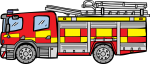 Fire Engine freehand drawings