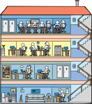 Office Cross Section freehand drawings