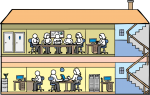 Office Cross Section freehand drawings