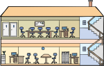 Office Cross Section freehand drawings