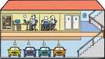 Office Cross Section freehand drawings